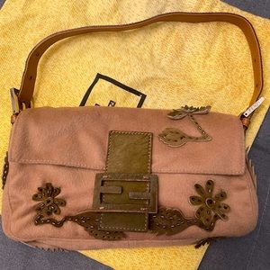 Fendi Vintage Wool Baguette Brown